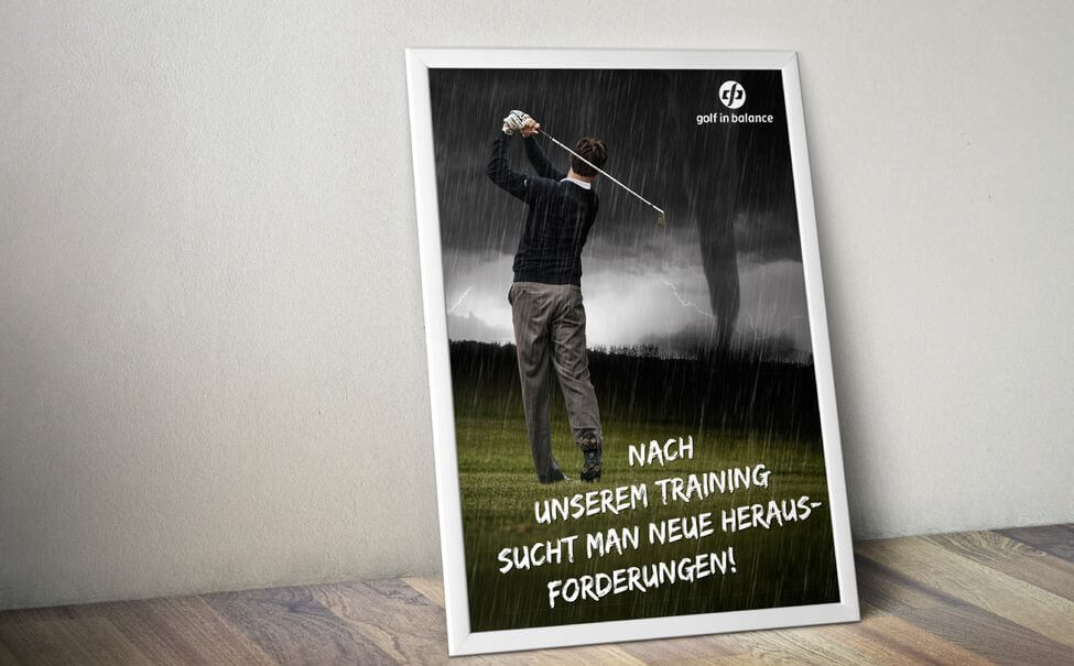 Konzeption und Gestaltung von Plakaten für Golf in Balance