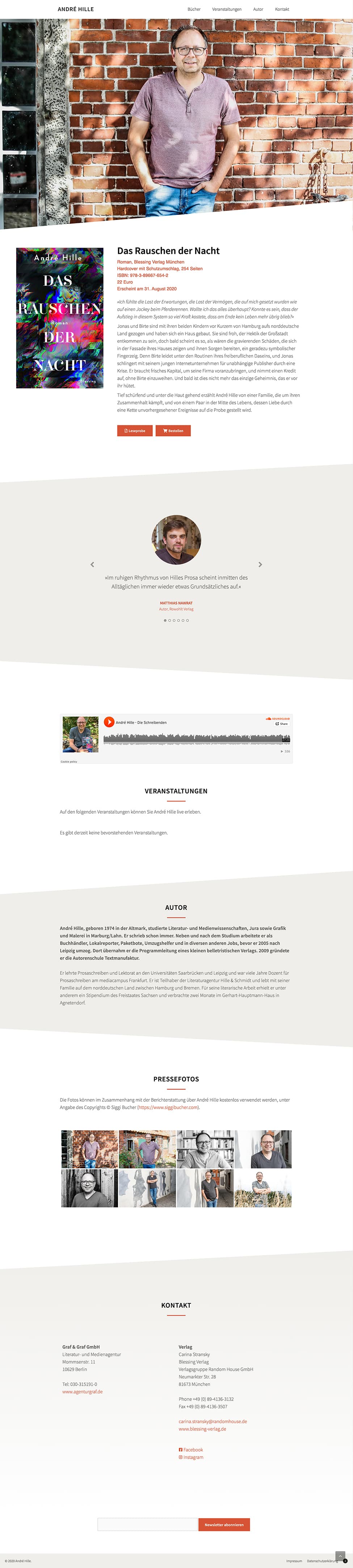 Responsive Webdesign für André Hille